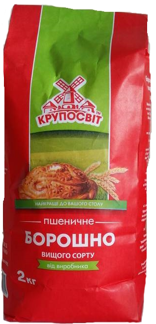 Борошно пшеничне вищого сорту ТМ Крупосвіт, 2 кг